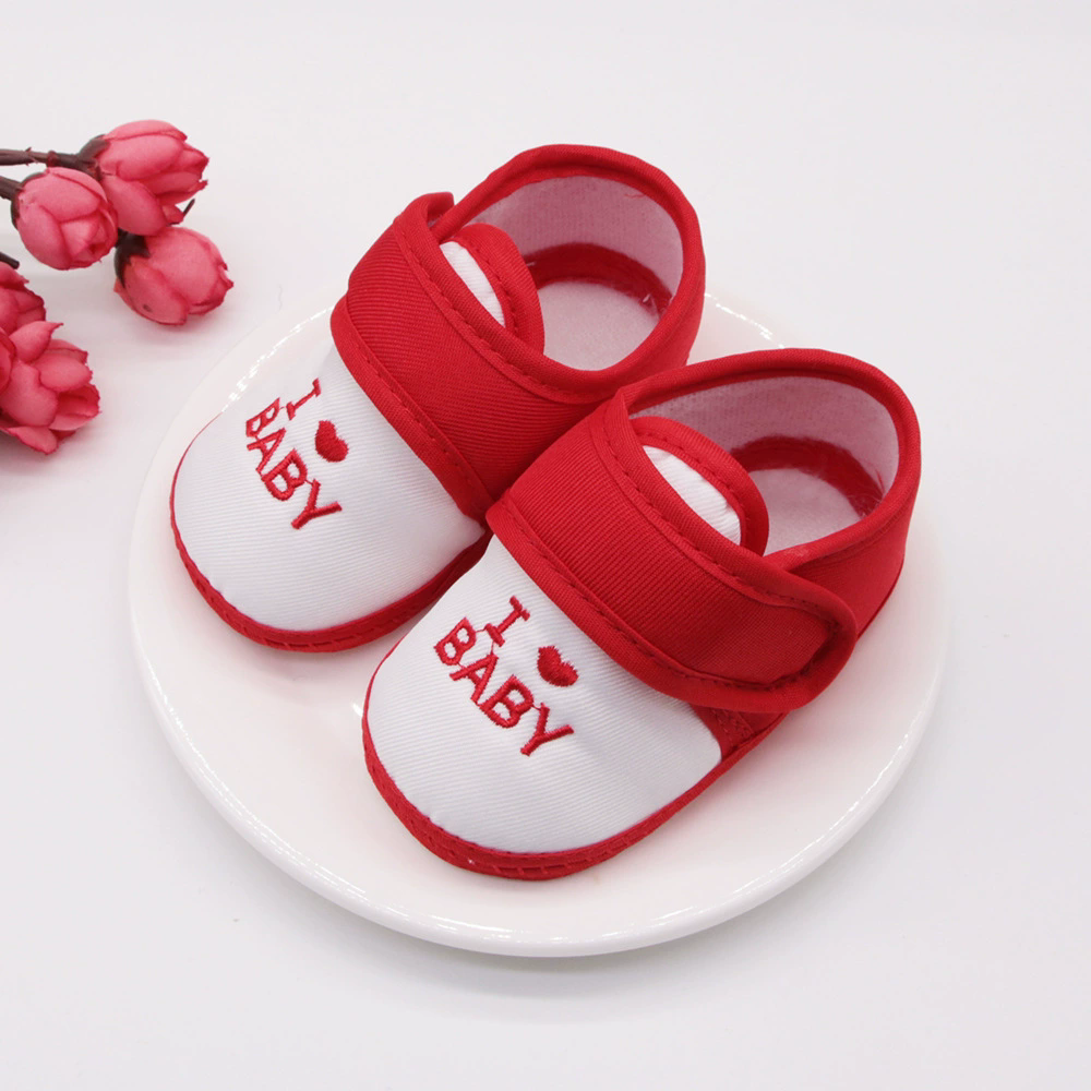 Bottom Cotton Shoes Anti Slip Baby Sneakers 0-1Year Kids First Walkers Heart Embroidery Spring Autumn Children Soft Soled Shoes