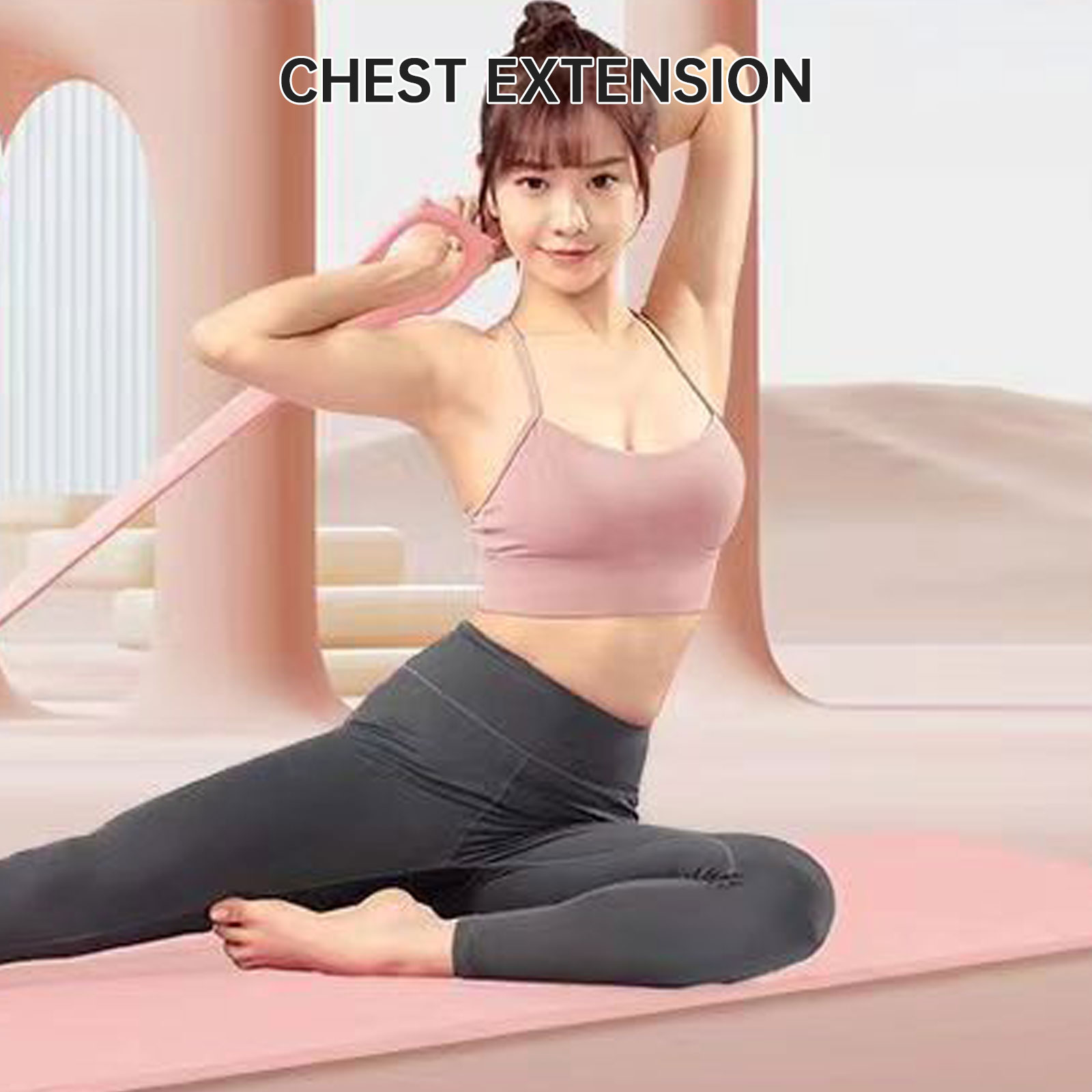 8-character Puller Home Fitness Equipment Elastic Belt Yoga Auxiliary Female Open Shoulder Beauty Back Stretcher