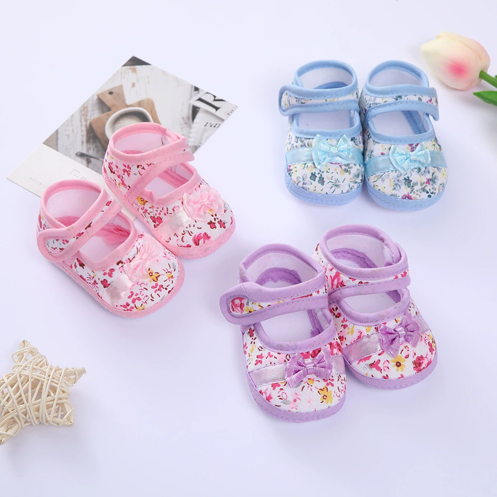 Bottom Cotton Shoes Anti Slip Baby Sneakers 0-1Year Kids First Walkers Heart Embroidery Spring Autumn Children Soft Soled Shoes