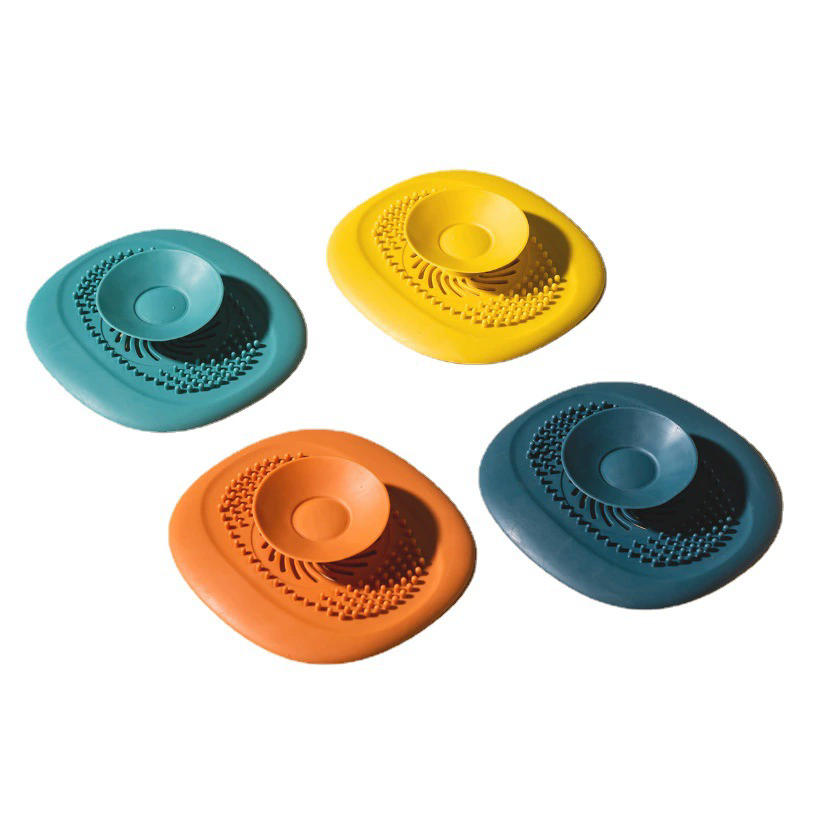 Silicone Sink Drain Strainer Shower Filter Drain Cover Stopper Sink Strainer Drain Floor Drain Hair Catcher Bathroom Accessorie