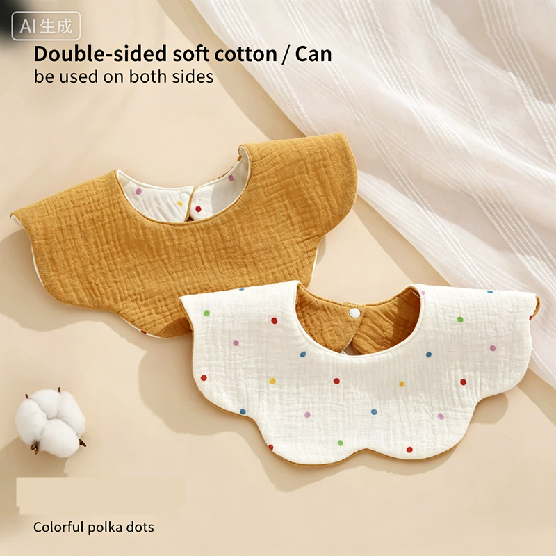 Organic Cotton Muslin Newborn Baby Bibs For Teething Drooling Soft & Absorbent Saliva Towel Burp Cloth Baby Feeding Drool Bibs