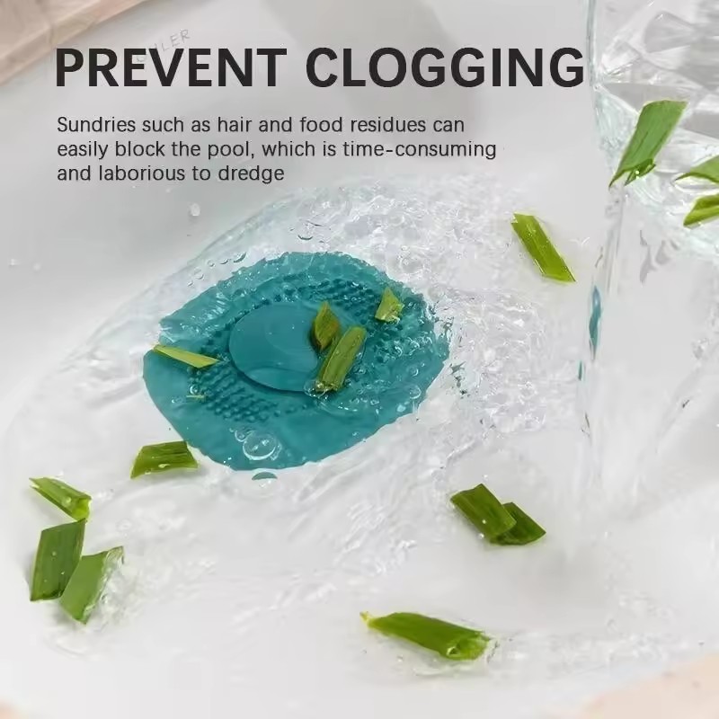 Silicone Sink Drain Strainer Shower Filter Drain Cover Stopper Sink Strainer Drain Floor Drain Hair Catcher Bathroom Accessorie