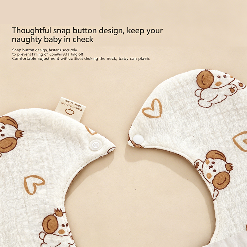 Organic Cotton Muslin Newborn Baby Bibs For Teething Drooling Soft & Absorbent Saliva Towel Burp Cloth Baby Feeding Drool Bibs
