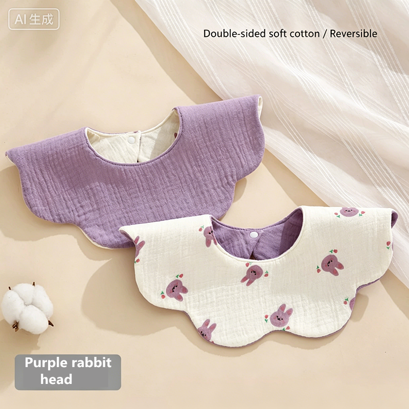 Organic Cotton Muslin Newborn Baby Bibs For Teething Drooling Soft & Absorbent Saliva Towel Burp Cloth Baby Feeding Drool Bibs
