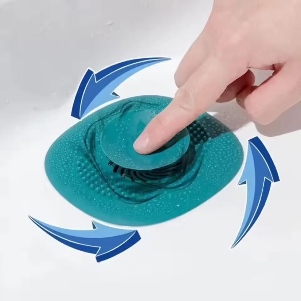 Silicone Sink Drain Strainer Shower Filter Drain Cover Stopper Sink Strainer Drain Floor Drain Hair Catcher Bathroom Accessorie
