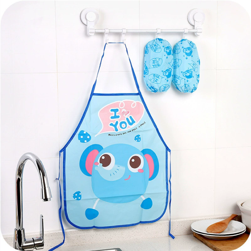 Children's Apron Sleeves Cartoon Waterproof Child Baby Thin Graffiti Art Bib Supplies Eating Summer Painting Style