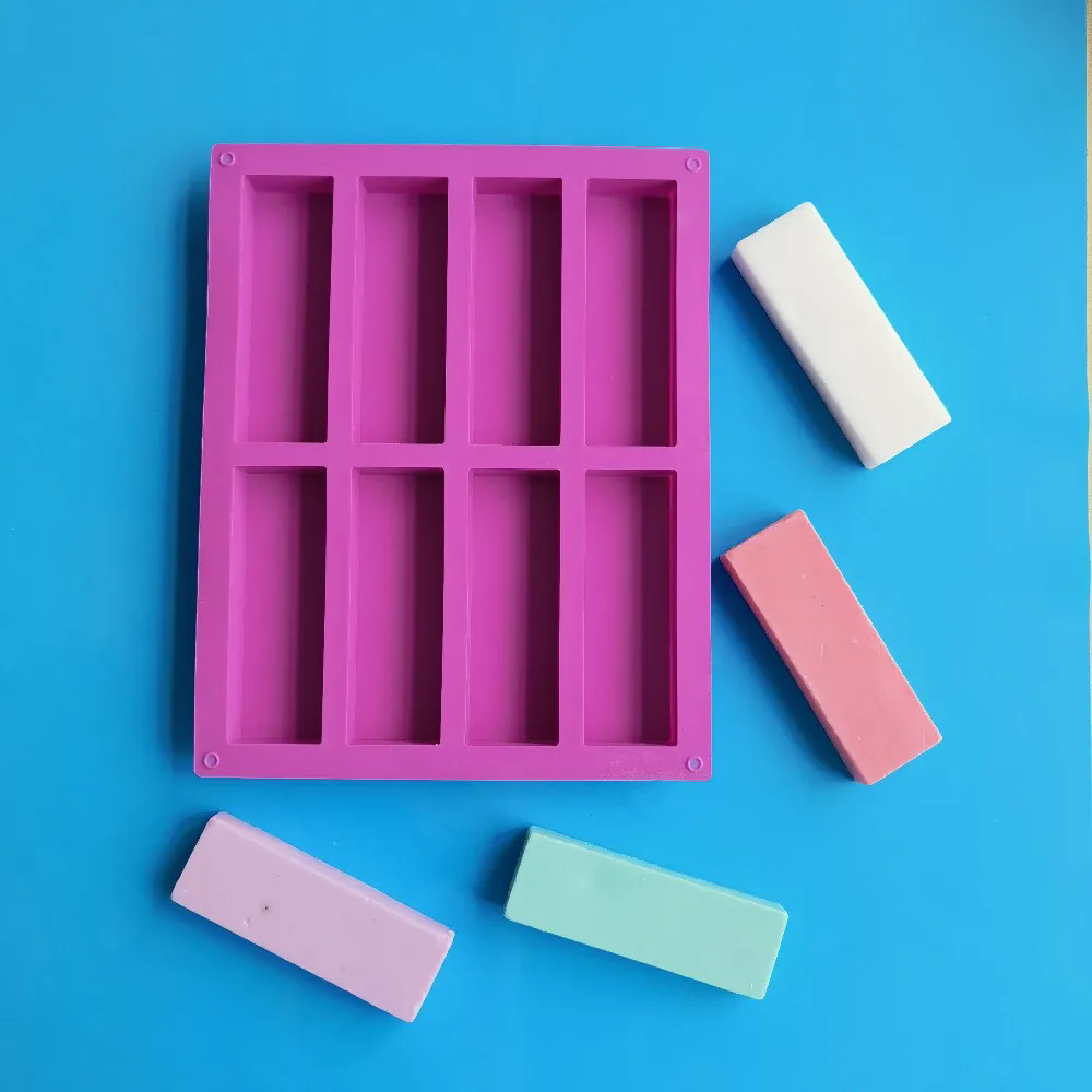 8-Square Rectangular Soap Silicone Cake Mould Handmade Soap Mold Handmade Cold Soap Mold Easy to Take Off
