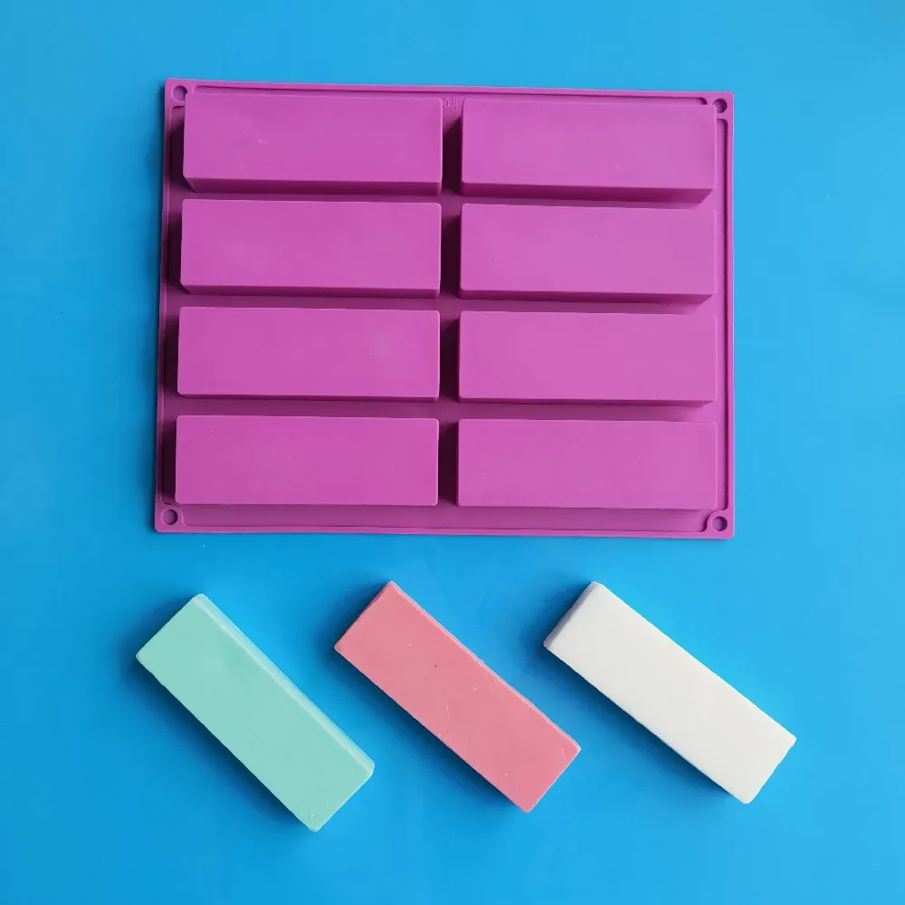 8-Square Rectangular Soap Silicone Cake Mould Handmade Soap Mold Handmade Cold Soap Mold Easy to Take Off