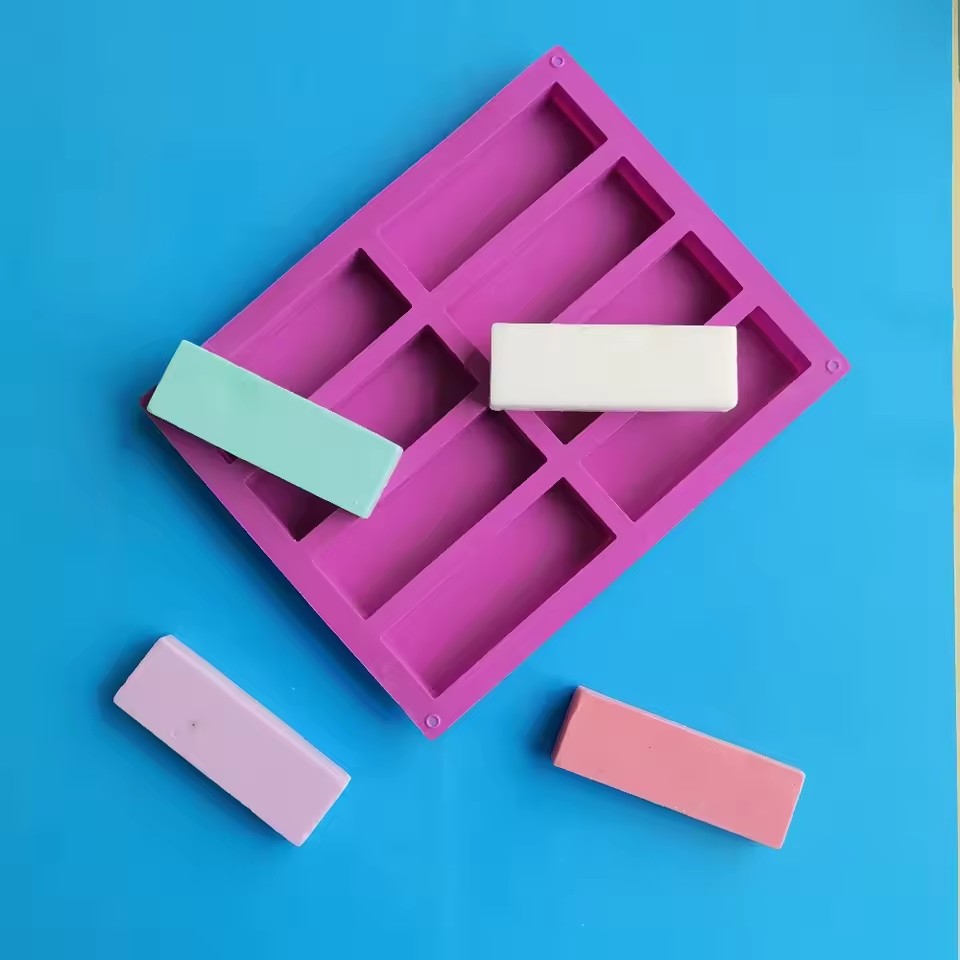 8-Square Rectangular Soap Silicone Cake Mould Handmade Soap Mold Handmade Cold Soap Mold Easy to Take Off