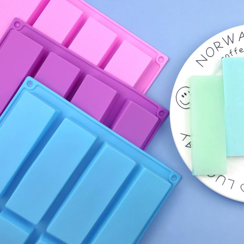 8-Square Rectangular Soap Silicone Cake Mould Handmade Soap Mold Handmade Cold Soap Mold Easy to Take Off