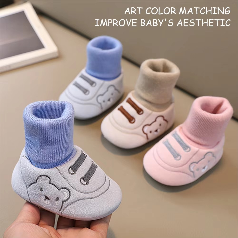 Soft Rubber Sole Baby Walker Shoes Cartoon Design Breathable Infant Shoes Wear-resistant Non-Slip Baby Booties Walking Practic