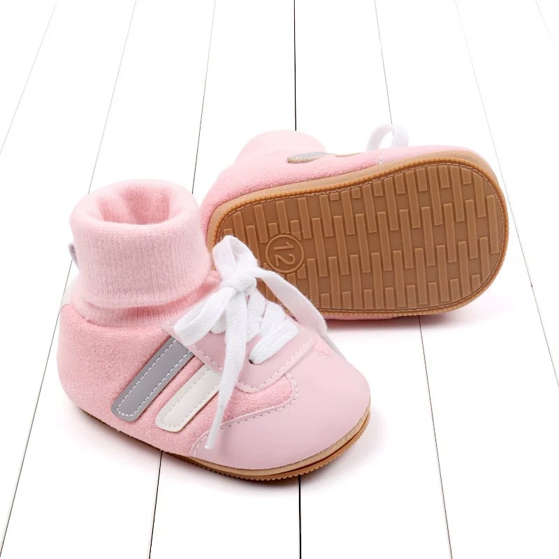 Baby Sock Shos Autumn and Winter Baby Girls Boys Ankle-covered Style 0-1 Year Old Anti Slip Fashion Design Newborn Infant Shoes