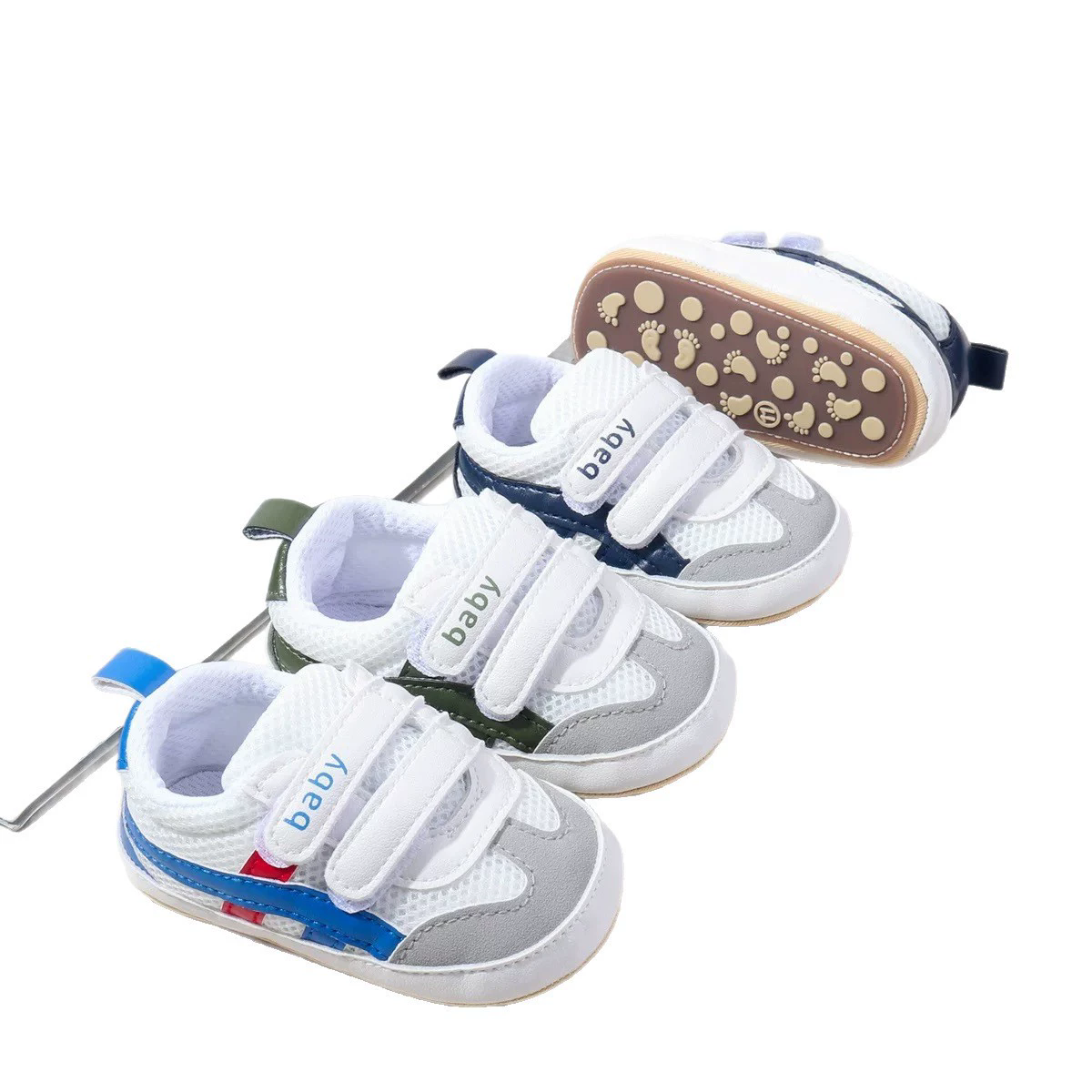 New spring and summer soft soled indoor and outdoor sports and leisure breathable mesh rubber soled walking shoes