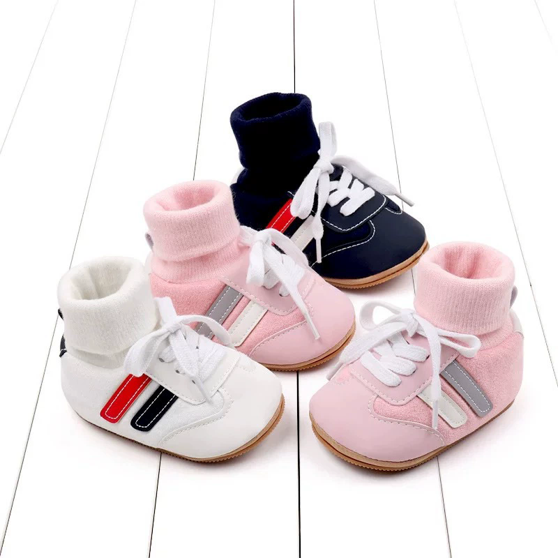 Baby Sock Shos Autumn and Winter Baby Girls Boys Ankle-covered Style 0-1 Year Old Anti Slip Fashion Design Newborn Infant Shoes