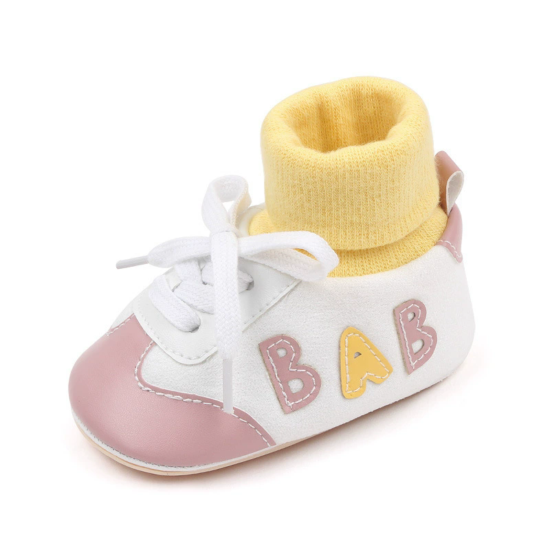 1Pair  Cartoon alphabet baby walking shoes for infants and young children, anti slip and wear-resistant