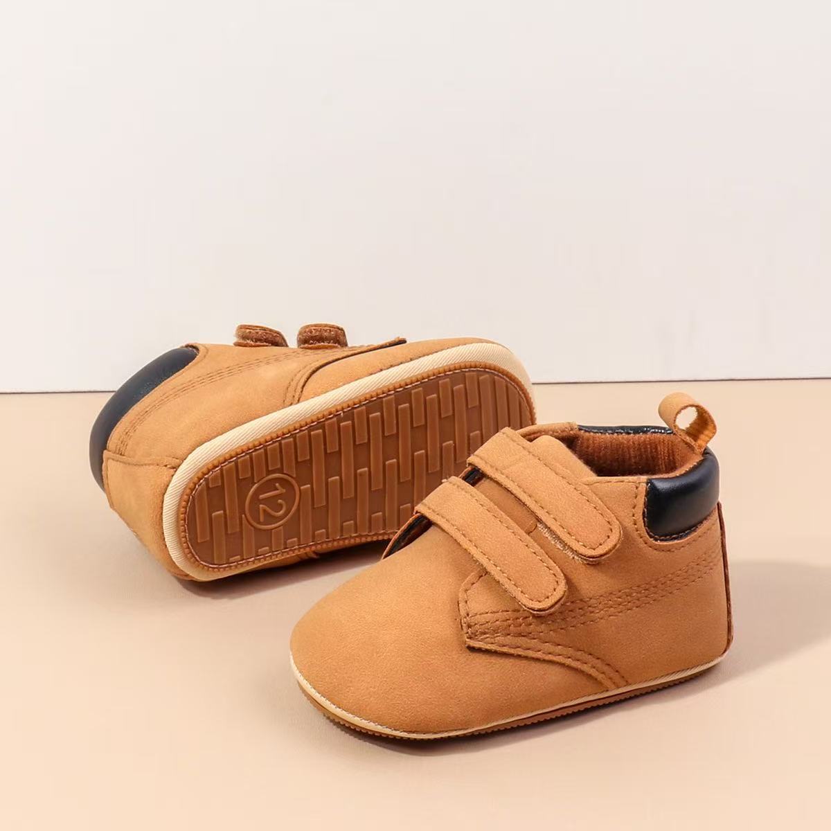 Spring And Autumn Baby Boys First Walking Toddler Shoes With High Quality PU Leather And Soft TPR Sole For 0-18M Baby Shoes