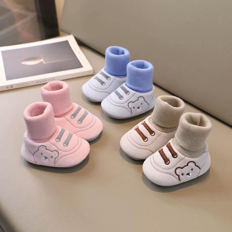 Soft Rubber Sole Baby Walker Shoes Cartoon Design Breathable Infant Shoes Wear-resistant Non-Slip Baby Booties Walking Practic