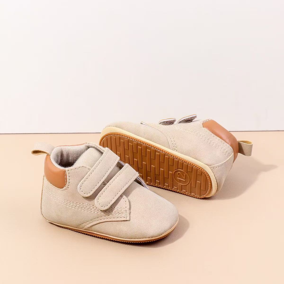 Spring And Autumn Baby Boys First Walking Toddler Shoes With High Quality PU Leather And Soft TPR Sole For 0-18M Baby Shoes
