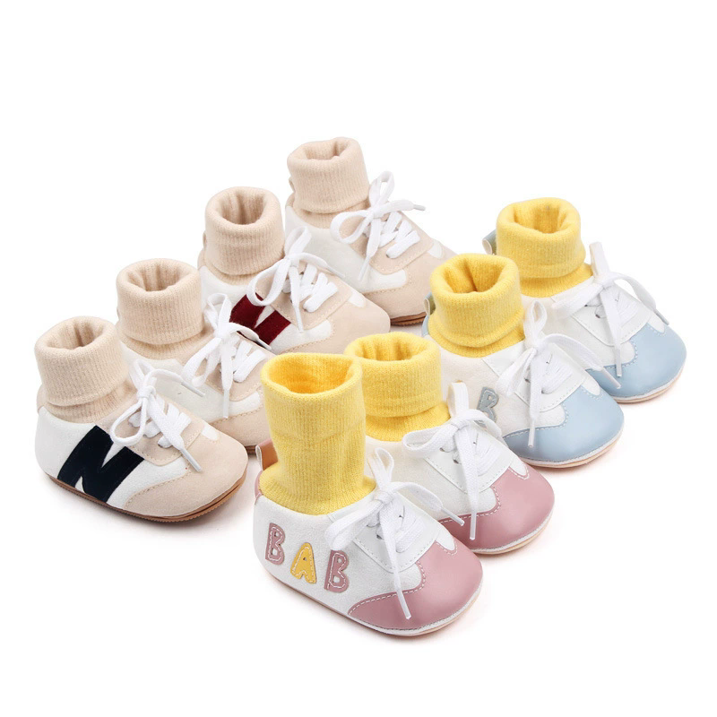 1Pair  Cartoon alphabet baby walking shoes for infants and young children, anti slip and wear-resistant