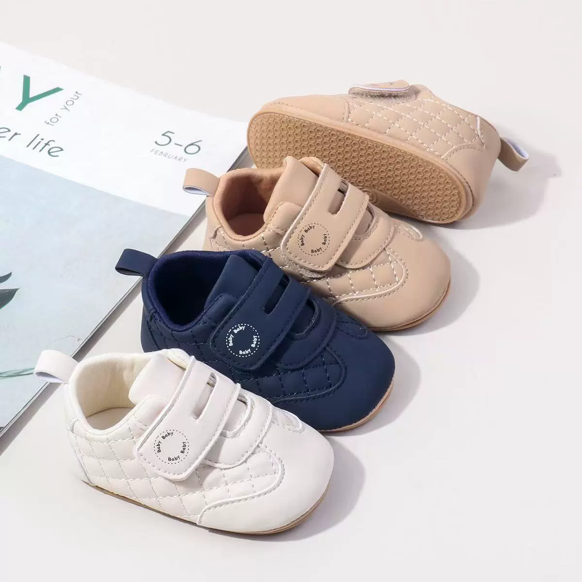 Cute Baby Sneakers Flexible Sole Slip-Resistant First Walker Shoes for Infants Unisex Toddler Shoes for Indoor and Outdoor Use