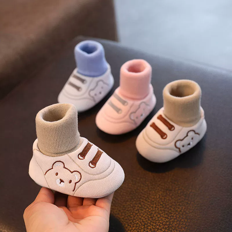 Soft Rubber Sole Baby Walker Shoes Cartoon Design Breathable Infant Shoes Wear-resistant Non-Slip Baby Booties Walking Practic