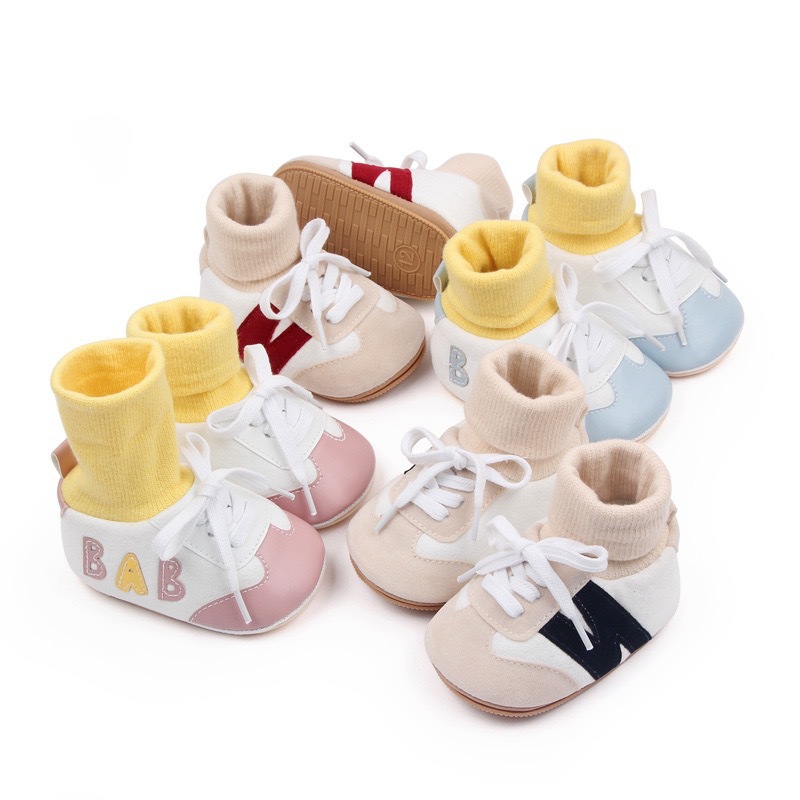 1Pair  Cartoon alphabet baby walking shoes for infants and young children, anti slip and wear-resistant