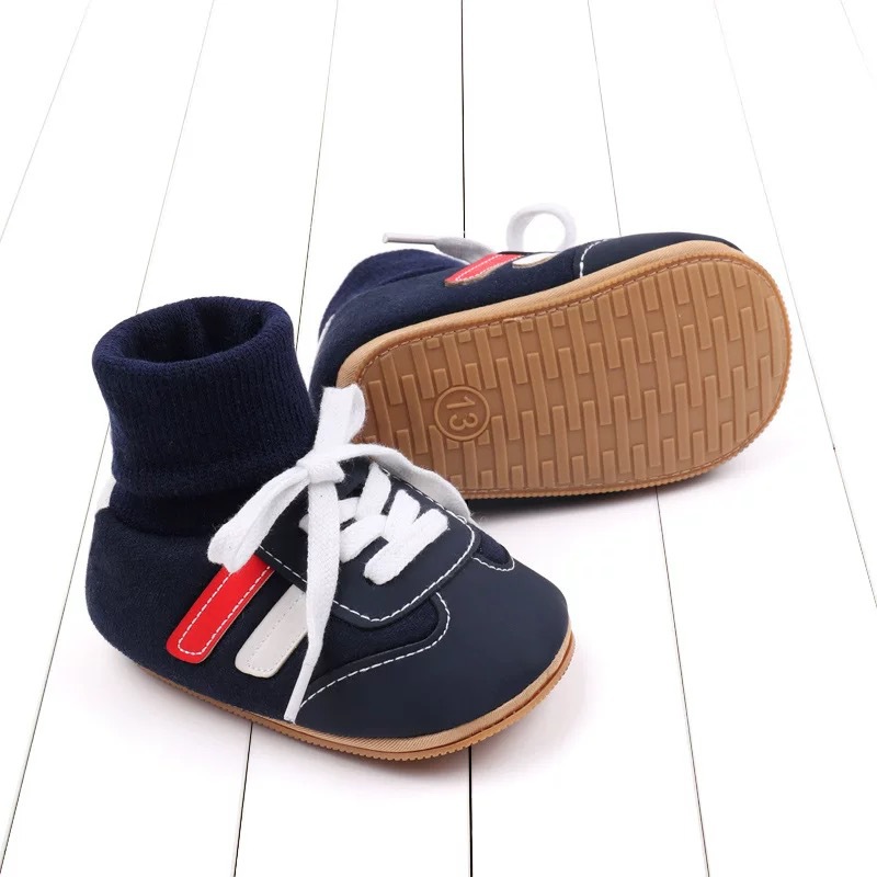 Baby Sock Shos Autumn and Winter Baby Girls Boys Ankle-covered Style 0-1 Year Old Anti Slip Fashion Design Newborn Infant Shoes