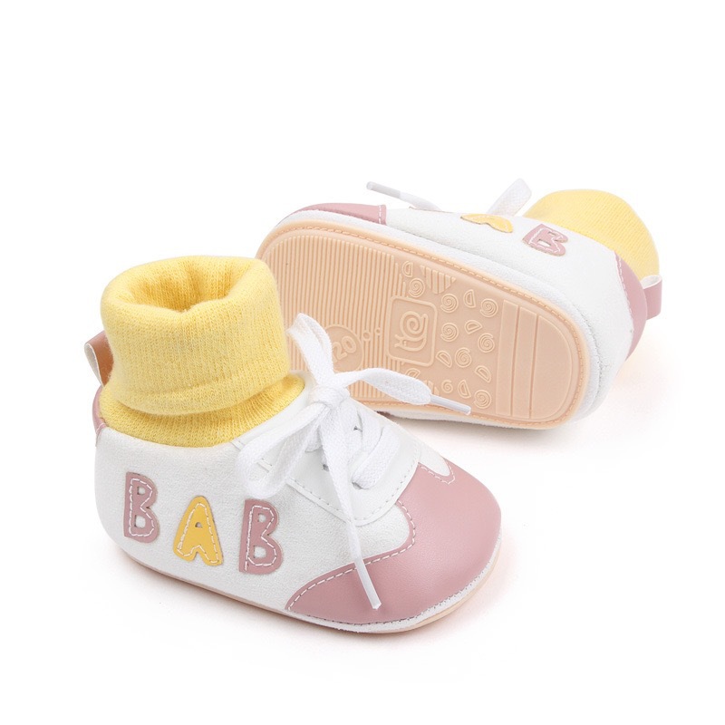 1Pair  Cartoon alphabet baby walking shoes for infants and young children, anti slip and wear-resistant