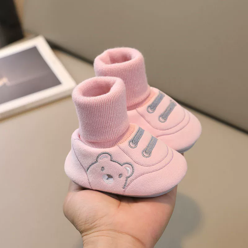Soft Rubber Sole Baby Walker Shoes Cartoon Design Breathable Infant Shoes Wear-resistant Non-Slip Baby Booties Walking Practic