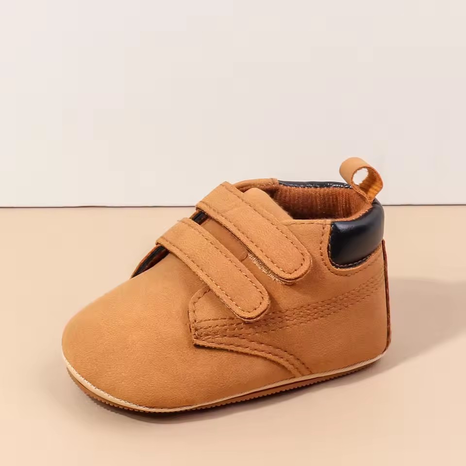Spring And Autumn Baby Boys First Walking Toddler Shoes With High Quality PU Leather And Soft TPR Sole For 0-18M Baby Shoes