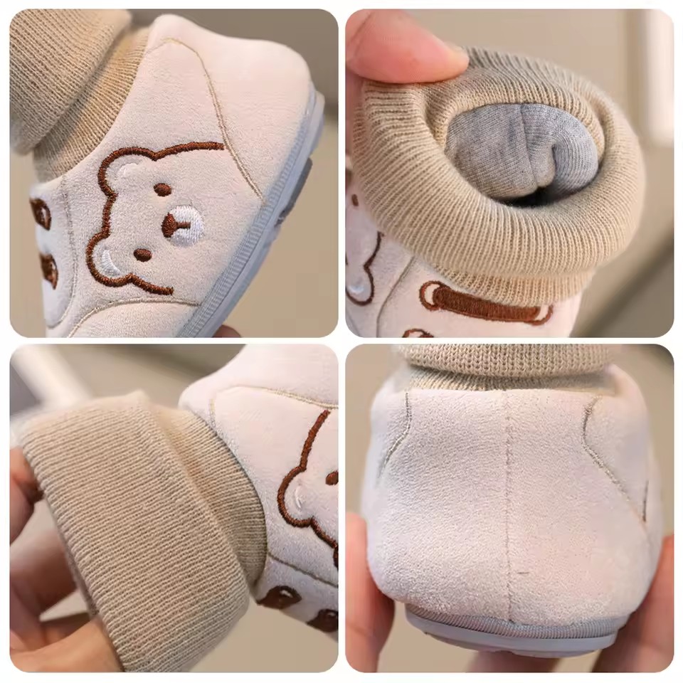 Soft Rubber Sole Baby Walker Shoes Cartoon Design Breathable Infant Shoes Wear-resistant Non-Slip Baby Booties Walking Practic