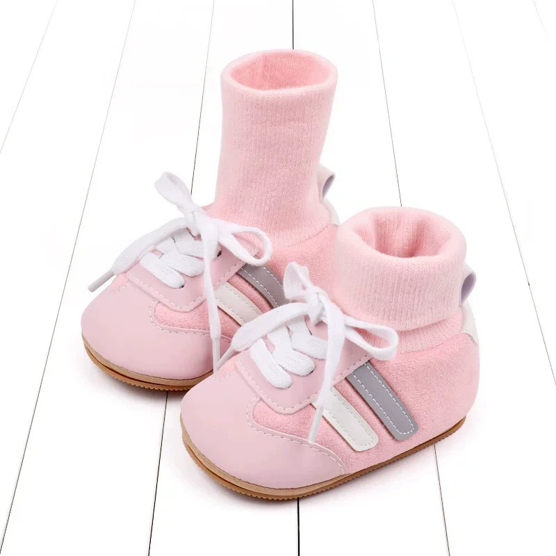 Baby Sock Shos Autumn and Winter Baby Girls Boys Ankle-covered Style 0-1 Year Old Anti Slip Fashion Design Newborn Infant Shoes