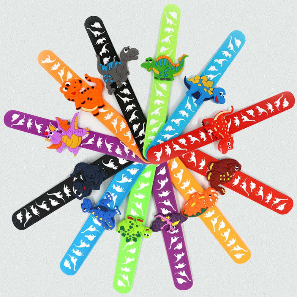 Cartoon dinosaur print, patting circle, patting bracelet, children's toy bracelet, wrist strap, toy small gift