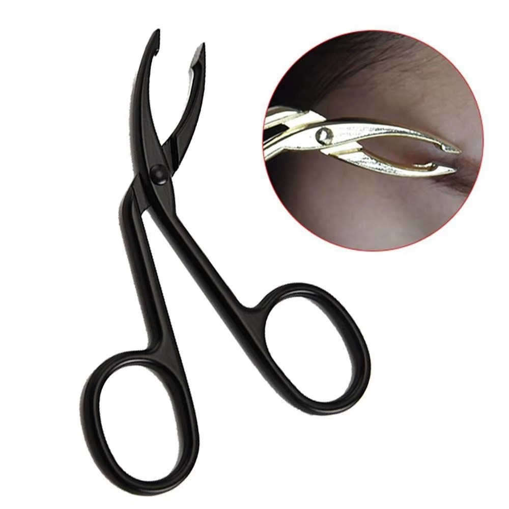 1Pcs Scissor Type Eyebrow Tweezer Fine Hairs Puller Eye Brow Nose Hair Removal Stainless Steel Beauty Makeup Tools Accessories view 8