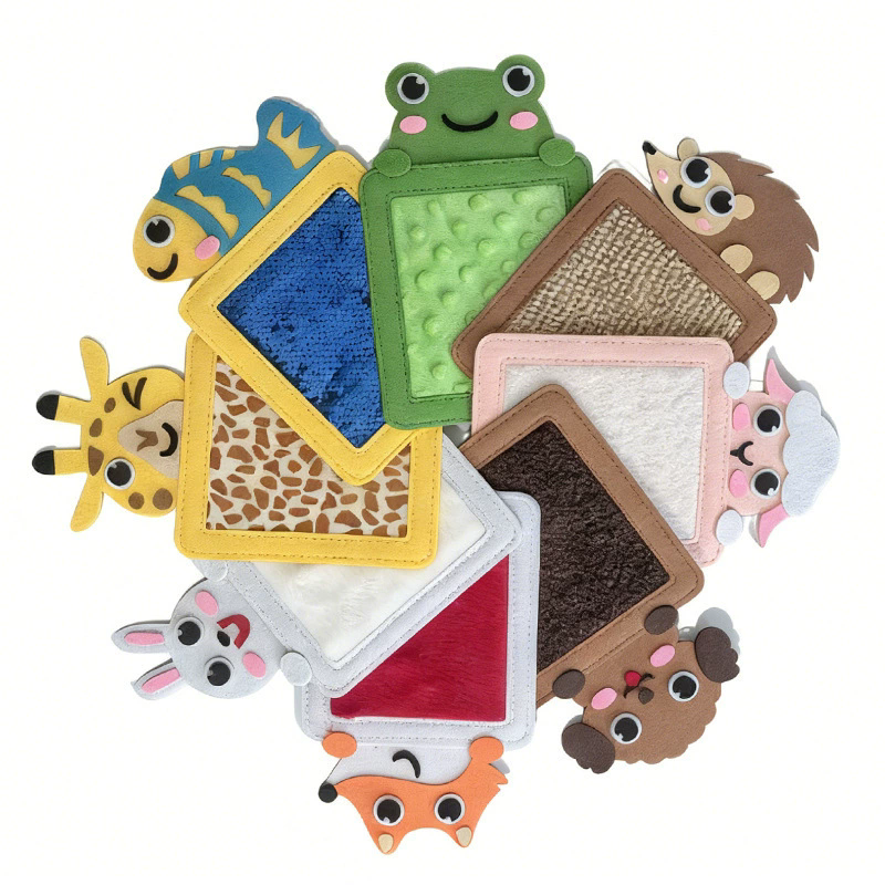 New Cartoon Sensory Tactiles Mat Animal Mat Education Felt Sensory Pad Unisex Learning Gift Children Hand Skill Tactiles Board