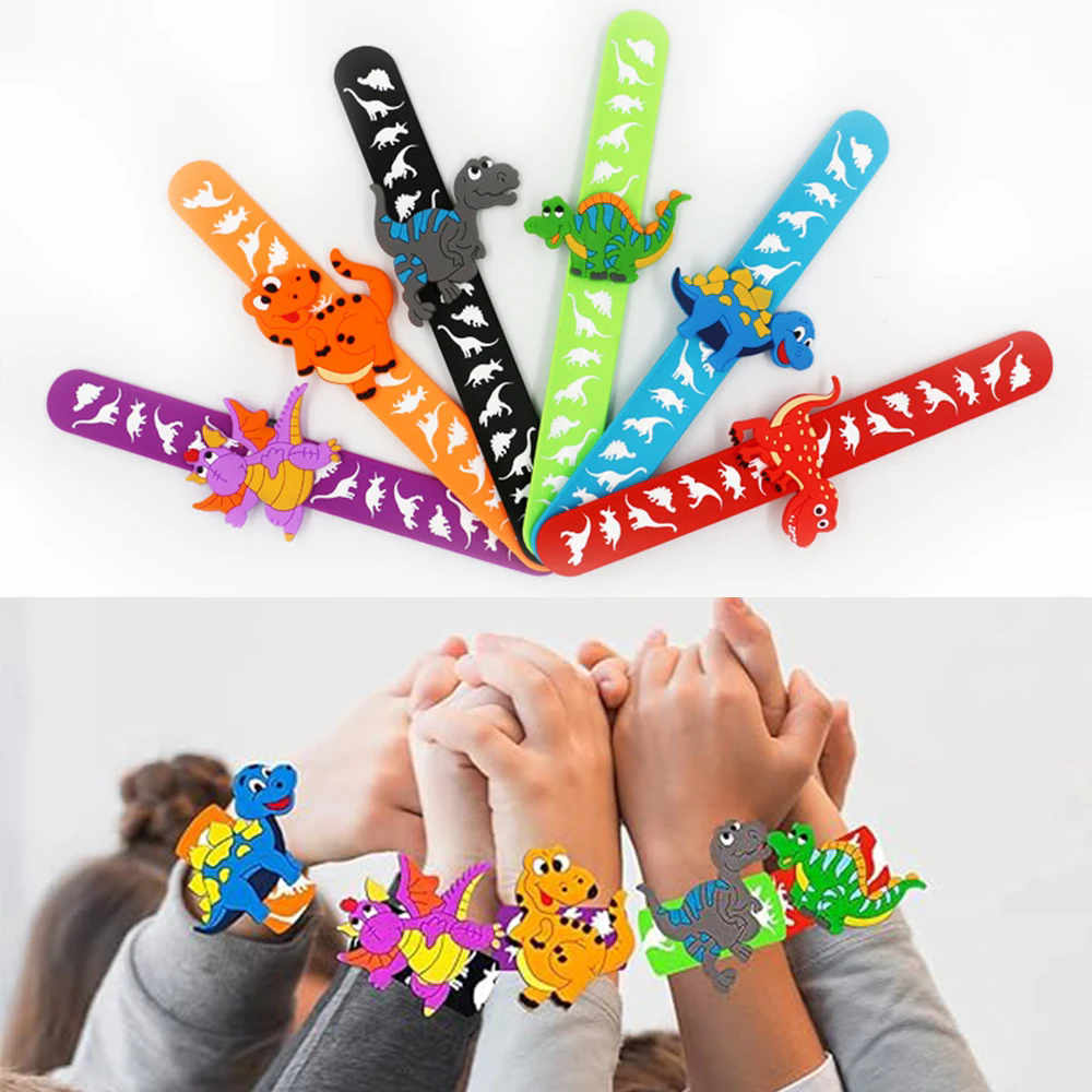 Cartoon dinosaur print, patting circle, patting bracelet, children's toy bracelet, wrist strap, toy small gift