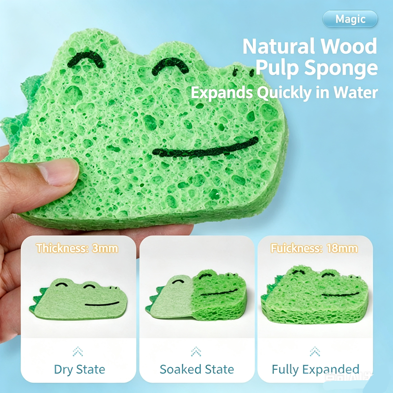 Animal cartoon bath sponge wipe, bath mud remover, bathroom supplies, bath wipe, kitchen cleaning, dishwashing sponge wipe