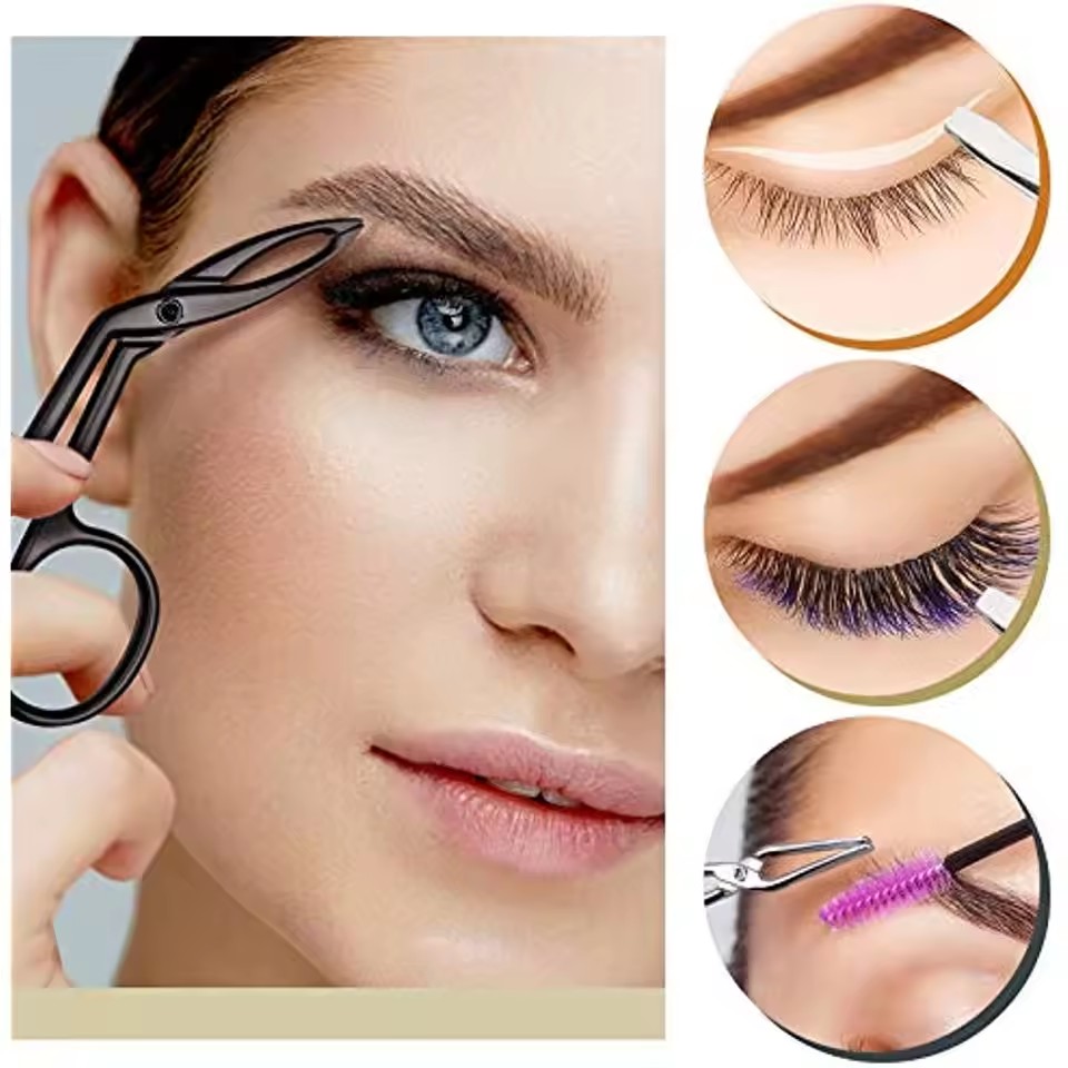 1Pcs Scissor Type Eyebrow Tweezer Fine Hairs Puller Eye Brow Nose Hair Removal Stainless Steel Beauty Makeup Tools Accessories view 7