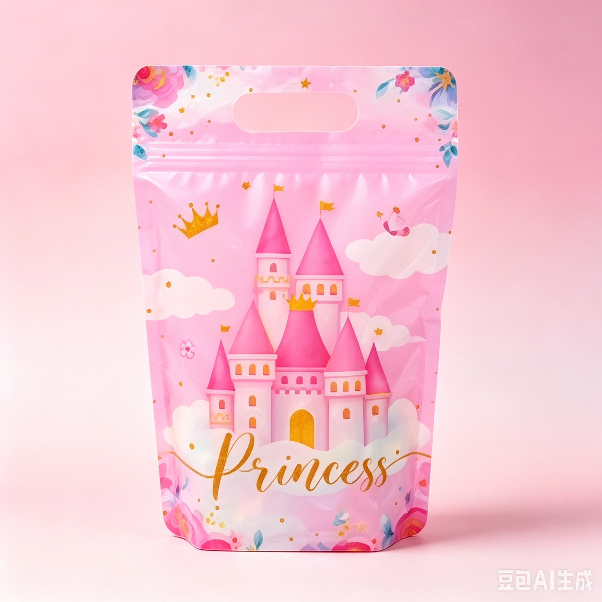 New Unicorn Bow Theme Handheld Zipper Bag for Birthday Parties Standing Self sealing Gift Bag Candy Bag