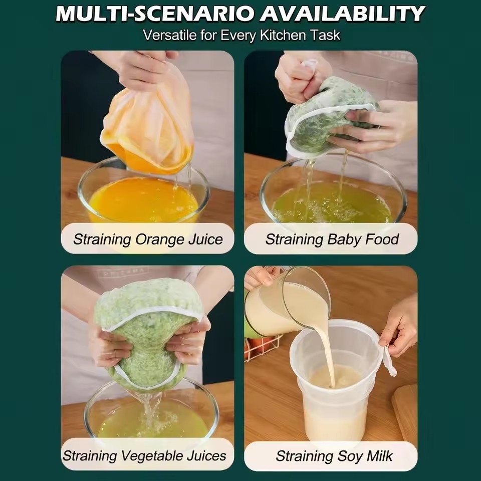 Reusable Cheese Cloth Bags Fine Mesh Strainer for Yogurt Juice Coffee Gauze Filtering Bags Kitchen Cooking Filter Strainers Bag