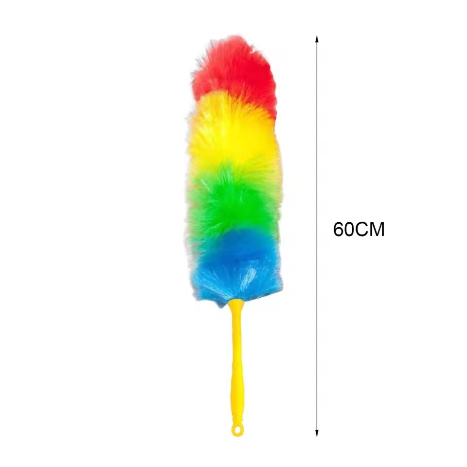 Rainbow Color Feather Duster Bendable Cleaning Plastic Handle Dusting Tool for Home Cleaning Anti Static Duster Dust Cleaner