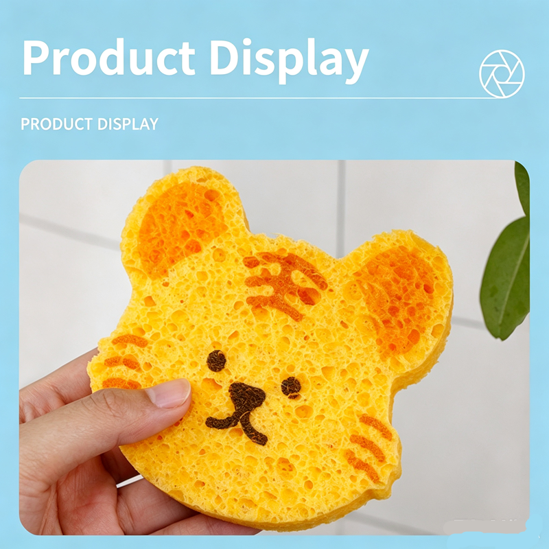 Animal cartoon bath sponge wipe, bath mud remover, bathroom supplies, bath wipe, kitchen cleaning, dishwashing sponge wipe