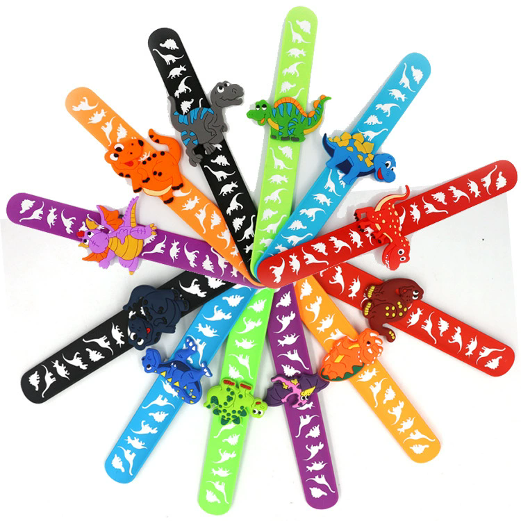 Cartoon dinosaur print, patting circle, patting bracelet, children's toy bracelet, wrist strap, toy small gift