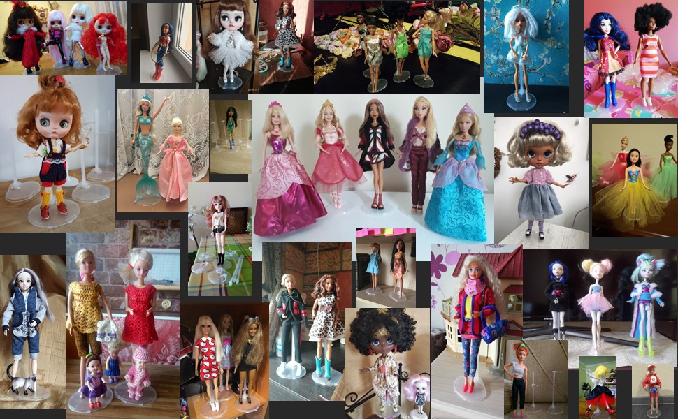 5 Pcs Translucence Dolls Stand High Quality Figure Display Holder Toy Model Accessories For 1/6 Doll Girl Kids Toys