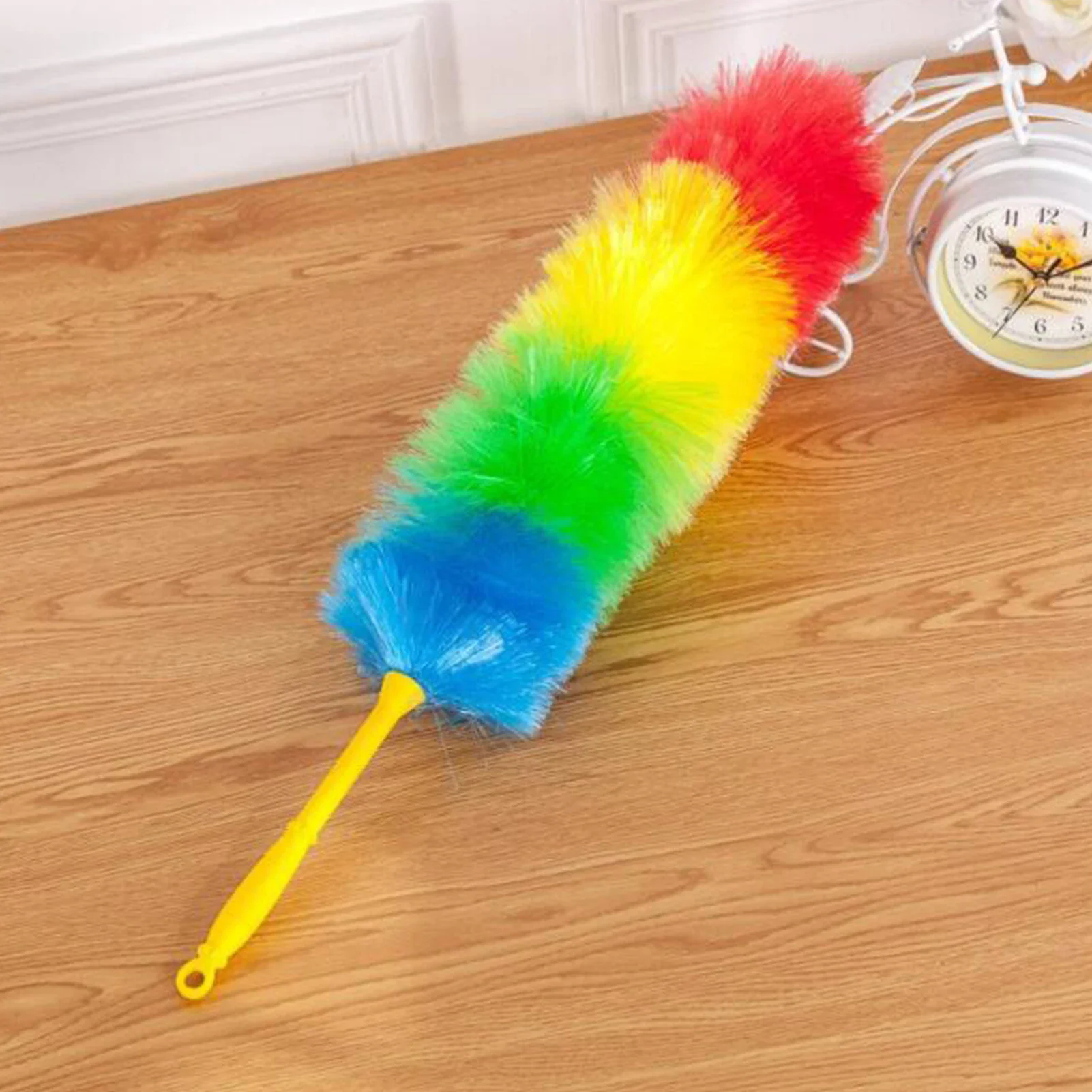 Rainbow Color Feather Duster Bendable Cleaning Plastic Handle Dusting Tool for Home Cleaning Anti Static Duster Dust Cleaner