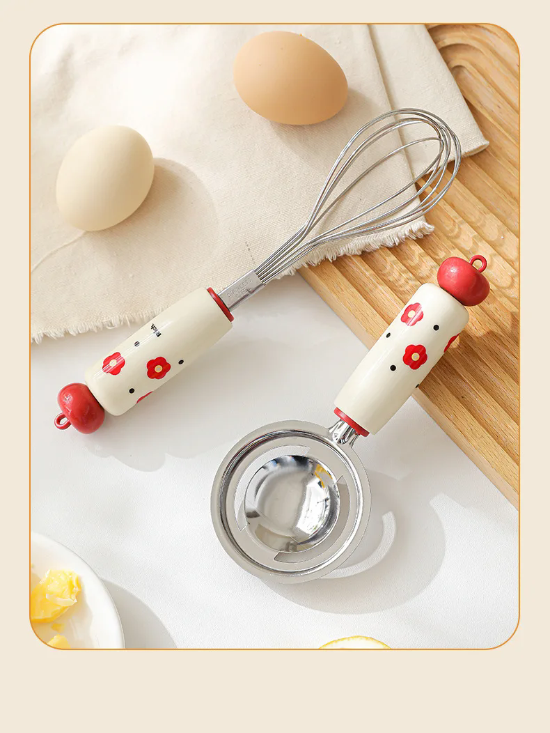 Baby Complementary Food Utensils Dopamine Kitchen Gadget Stainless Steel Egg Yolk Separator Mesh Filter Sieve Spoon Making Tool