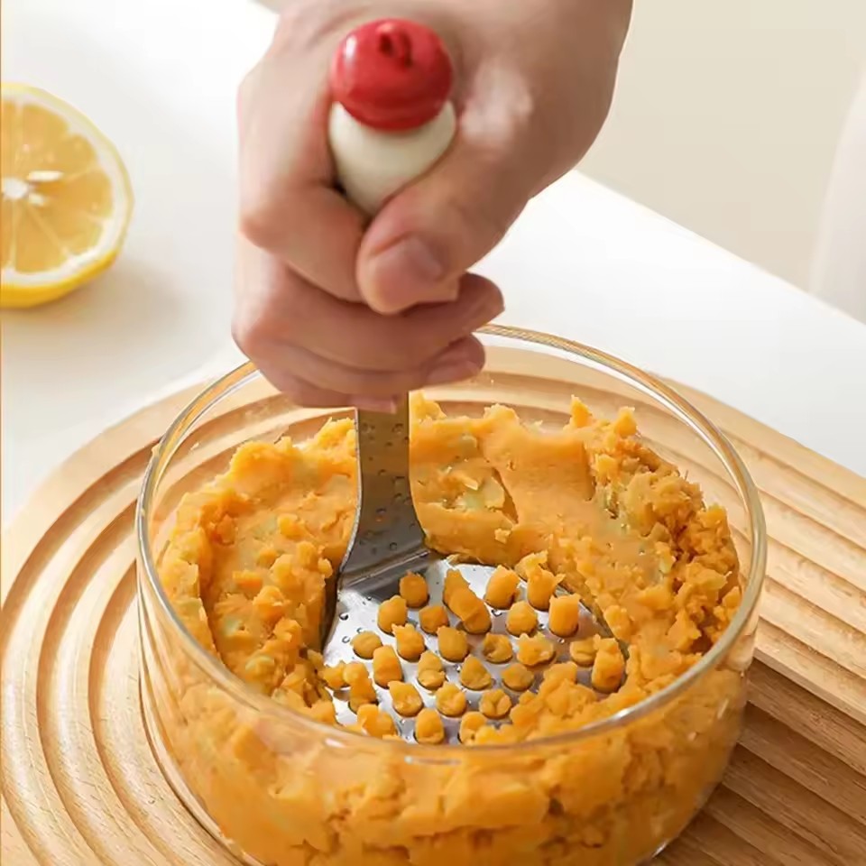 Baby Complementary Food Utensils Dopamine Kitchen Gadget Stainless Steel Egg Yolk Separator Mesh Filter Sieve Spoon Making Tool