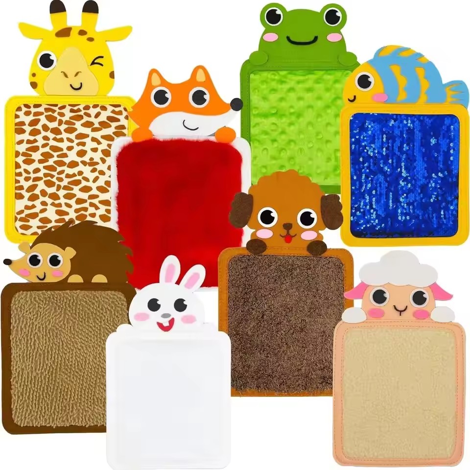 New Cartoon Sensory Tactiles Mat Animal Mat Education Felt Sensory Pad Unisex Learning Gift Children Hand Skill Tactiles Board