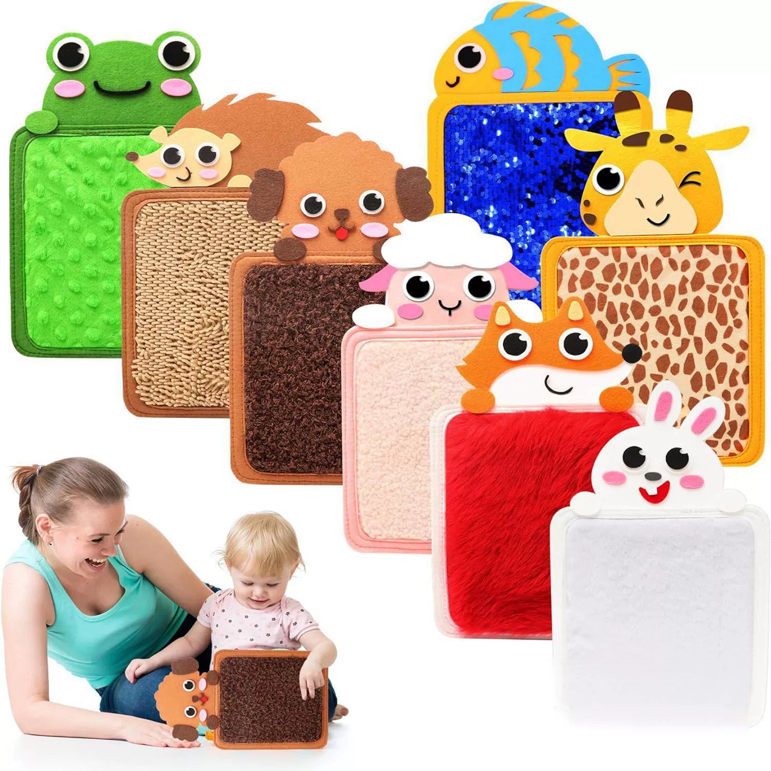 New Cartoon Sensory Tactiles Mat Animal Mat Education Felt Sensory Pad Unisex Learning Gift Children Hand Skill Tactiles Board