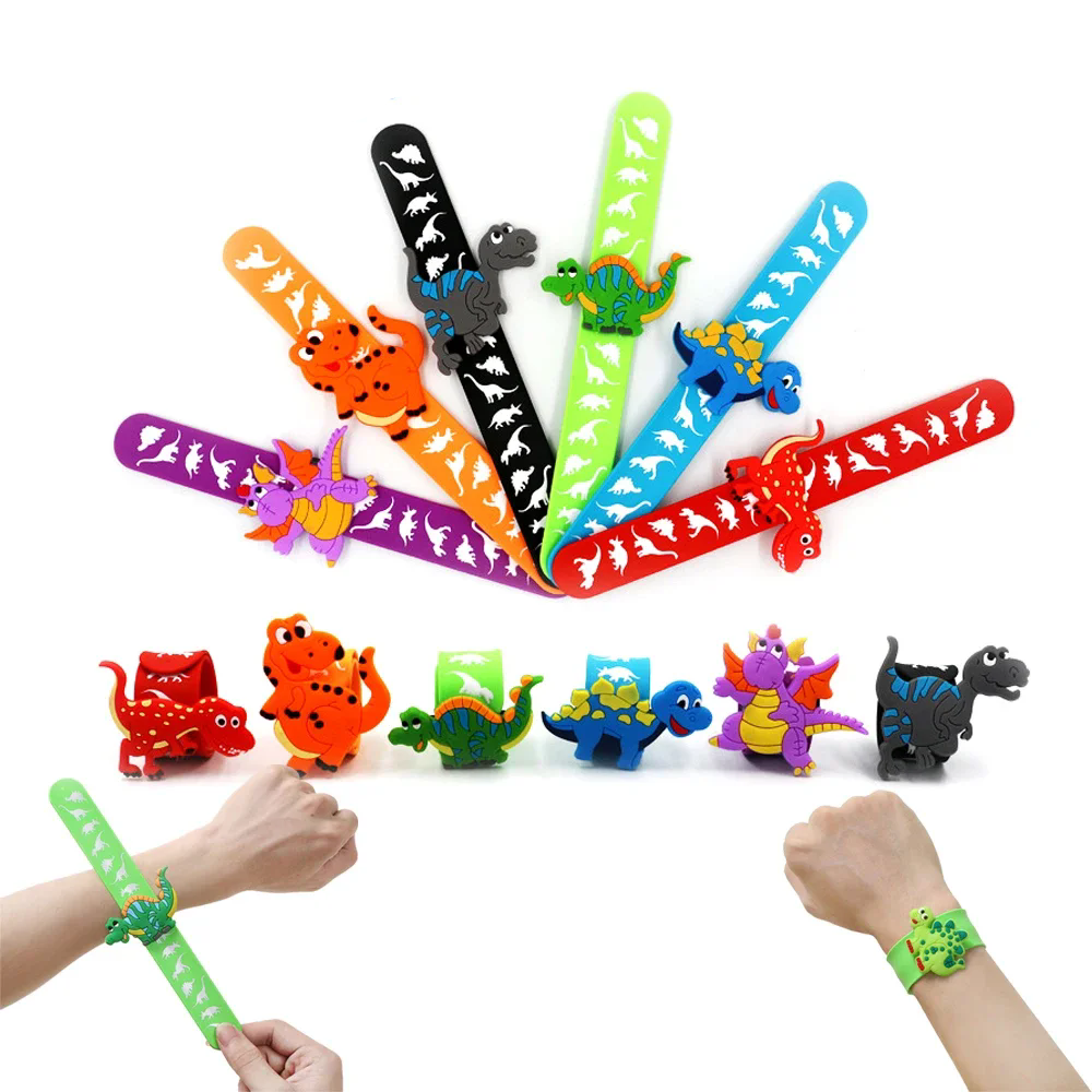 Cartoon dinosaur print, patting circle, patting bracelet, children's toy bracelet, wrist strap, toy small gift